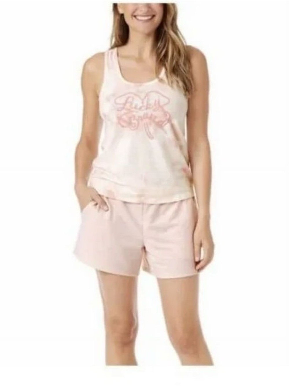 Lucky Brand Light Pink Tank & Short Sleep 3 piece set NWT